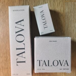 Talova Botanical Elixir and Citrus Paradise Balm Set Core Ritual